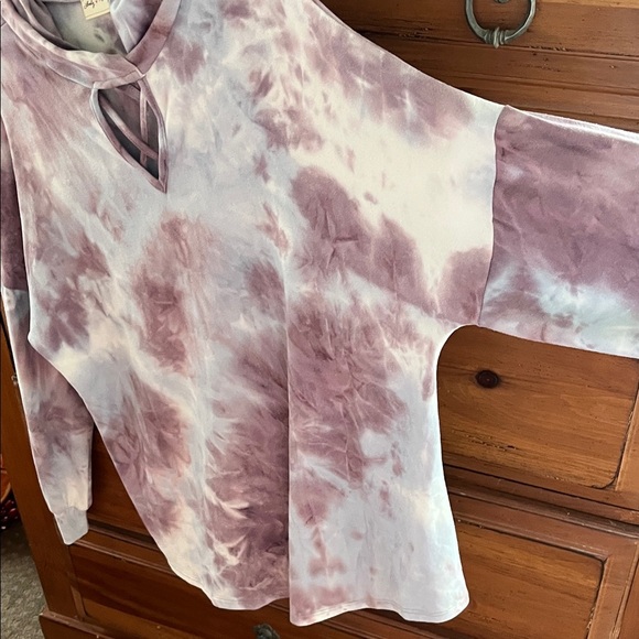 Lovely Melody Lavender Tie-Dye Hoodie Tunic - Picture 3 of 9